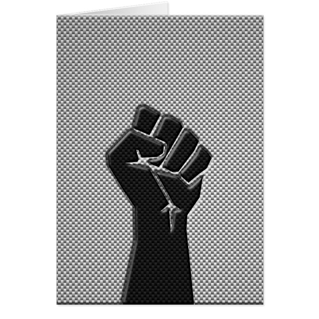 Solidarity Fist in Carbon Fibre Print Style (Front)