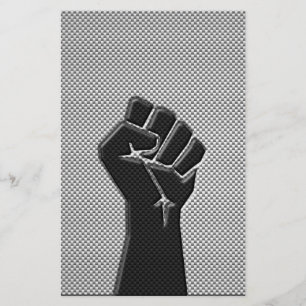 Solidarity Fist in Carbon Fibre Print Style Stationery
