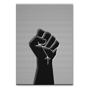 Solidarity Fist in Carbon Fibre Print Style Table Number