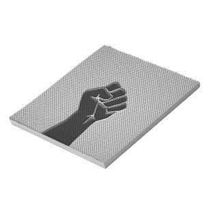 Solidarity Fist in Carbon Fibre Style Notepad
