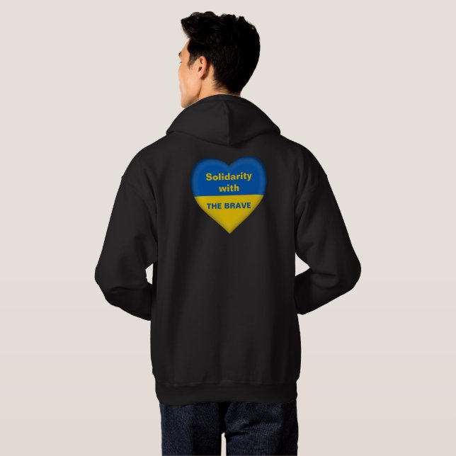 Solidarity Heart of Ukraine Ukrainian Flag Hoodie (Back Full)