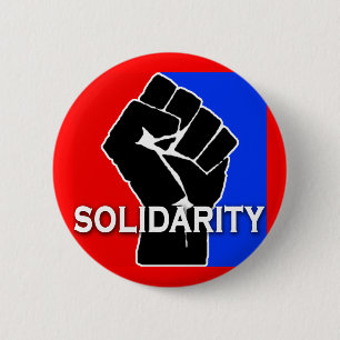 SOLIDARITY in Red, White, Blue and Black 6 Cm Round Badge