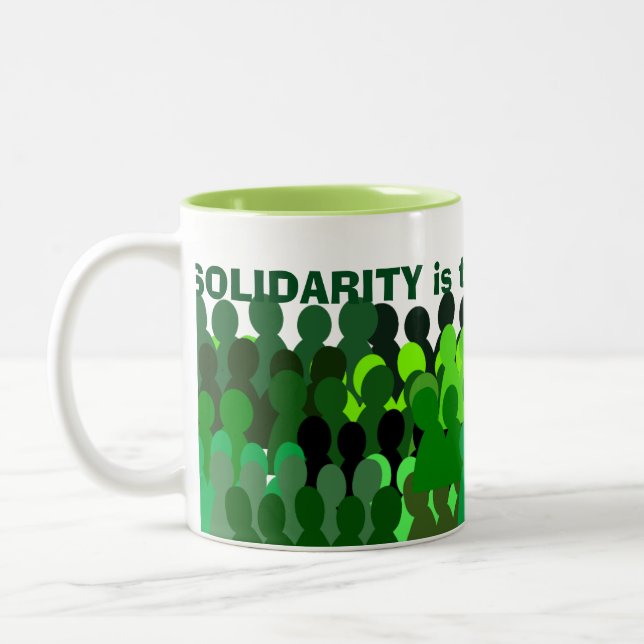 Solidarity mug* Two-Tone coffee mug (Left)