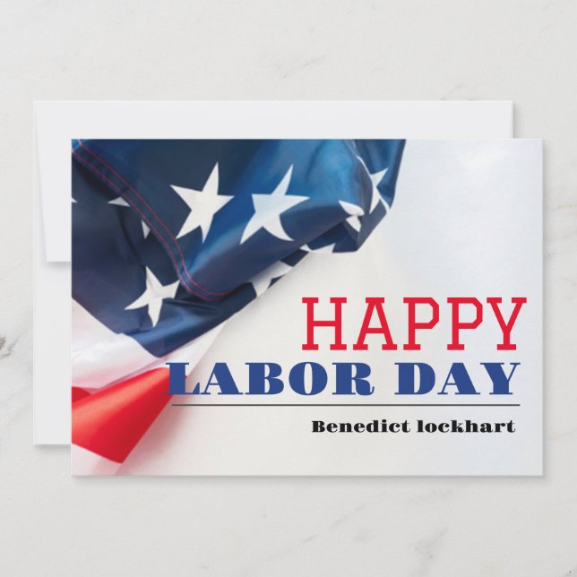 Solidarity Worker Unity Labour Day with USA flag Holiday Card (Front)