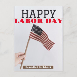 Solidarity Worker Unity Labour Day with USA flag Postcard