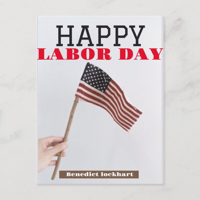 Solidarity Worker Unity Labour Day with USA flag Postcard (Front)