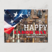 Solidarity Worker Unity Labour Day with USA flag