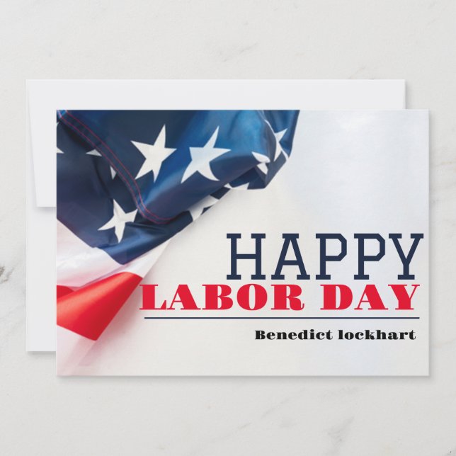 Solidarity Worker Unity Labour Day with USA flag   Thank You Card (Front)