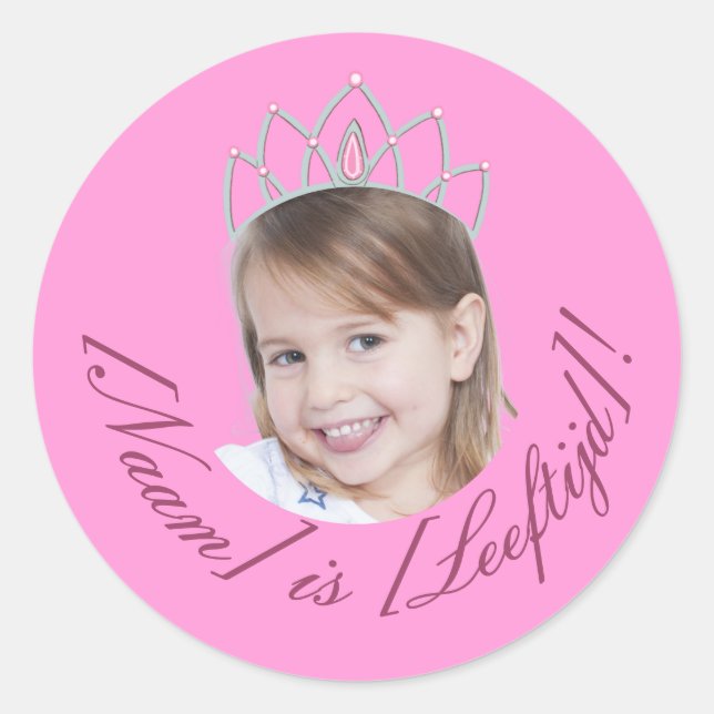 Solide Roze Prinsessen Foto Sticker (Front)