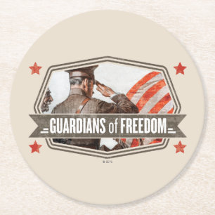 Solider-Guardian of Freedom Round Paper Coaster