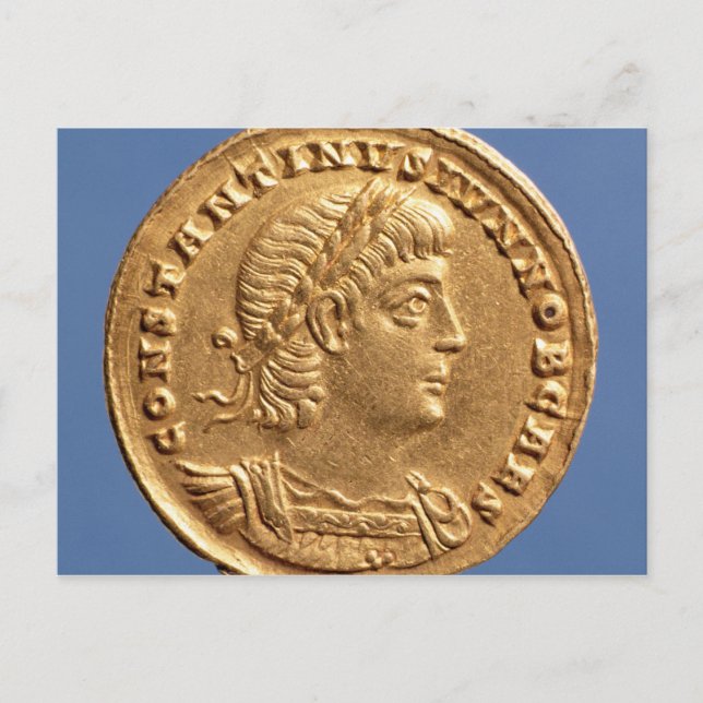 Solidus  of Constantine II Caesar cuirassed Postcard (Front)