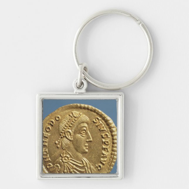 Solidus  of Theodosius I the Great  draped Key Ring (Front)