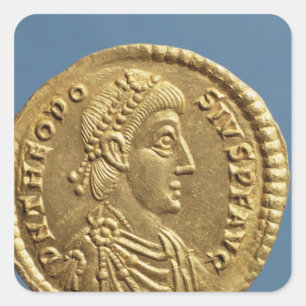 Solidus  of Theodosius I the Great  draped Square Sticker