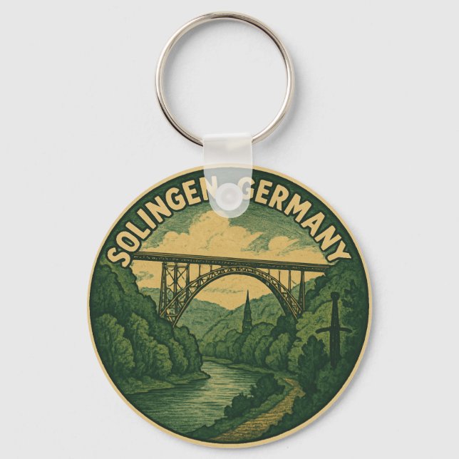 Solingen Germany Bridge Landscape Key Ring (Front)