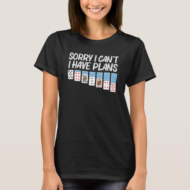 Solitaire For Men Women Card Game Player Solitaire T-Shirt (Front)