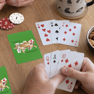 Solitaire Funny Orange Tabby Cat Playing Cards