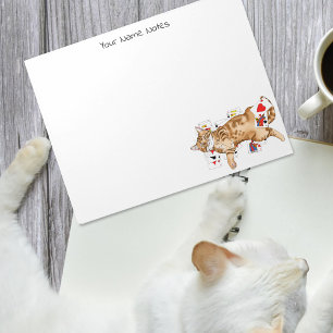 Solitaire Funny Orange Tabby Cat Playing Cards Notepad
