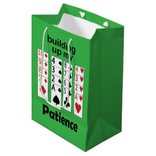 Solitaire Game Building Up My Patience Funny Quote Medium Gift Bag