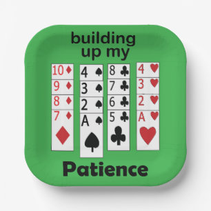 Solitaire Game Building Up My Patience Gamer Party Paper Plate