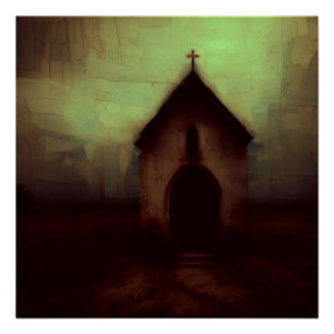 Solitary Chapel at Dusk Poster