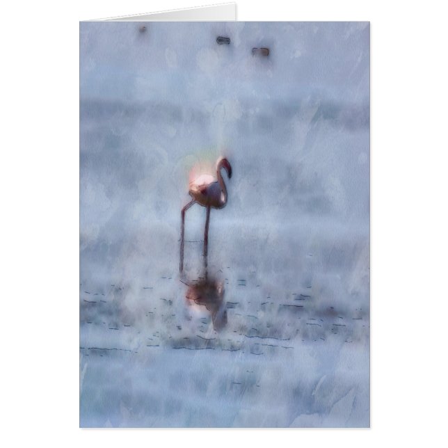 Solitary Flamingo Watercolor (Front)