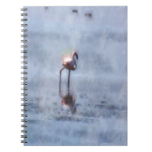 Solitary Flamingo Watercolor Notebook