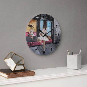 Solitary Grace Painting by Alfred Fox Large Clock