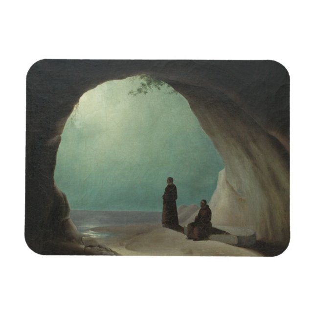 Solitary Monks in a Grotto (by Carl Blechen) Magnet (Horizontal)