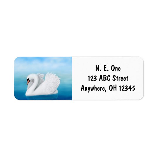 Solitary Mute Swan Label Return Address Label