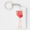 Solitary Pink Flamingo Bird Keychain