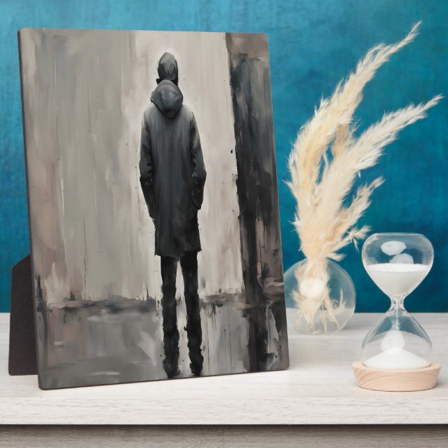 Solitary Reflection – Minimalist Art Plaque (Side)