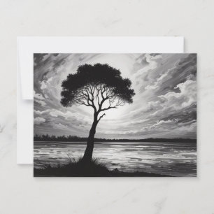 Solitary Sentinel Testament to Nature's Endurance Postcard