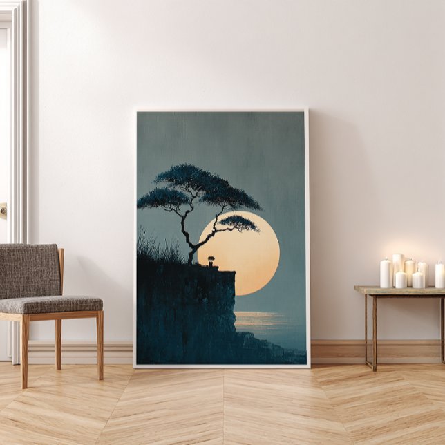 Solitary Tree Cliff Zen Wall Art- Minimalist Decor (Creator Uploaded)