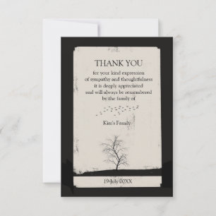 Solitary Tree in Flight's Silence Thank You Card
