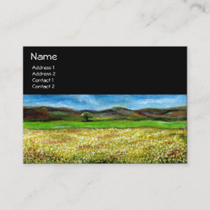 SOLITARY TREE IN THE YELLOW FLOWER FIELD,TUSCANY BUSINESS CARD