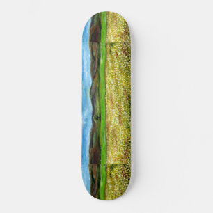 SOLITARY TREE IN THE YELLOW FLOWER FIELD,TUSCANY SKATEBOARD
