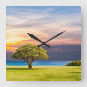 Solitary Tree Square Wall Clock