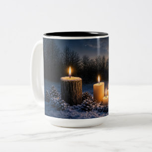 Solitsice Inspired Candles in the Snow Two-Tone Coffee Mug