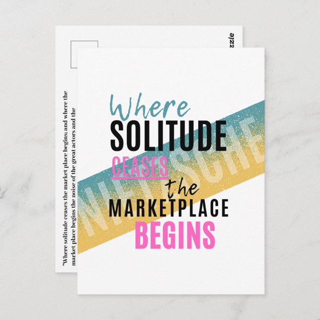 Solitude and crowds Introvert Nietzsche quote Postcard (Front/Back)