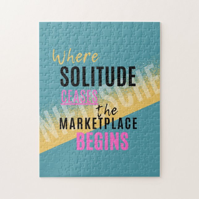 Solitude Introspection Introvert Nietzsche quote Jigsaw Puzzle (Vertical)