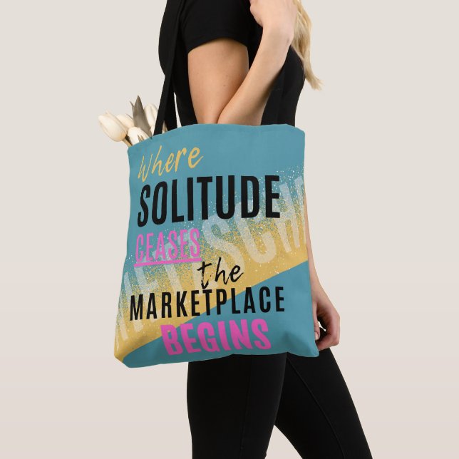 Solitude Introspection Introvert Nietzsche quote Tote Bag (Close Up)