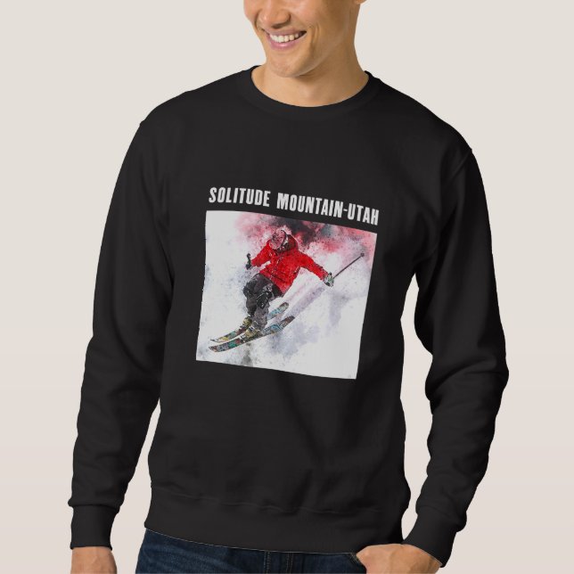 Solitude Mountain Utah Skiing Skier Ski Souvenir M Sweatshirt (Front)
