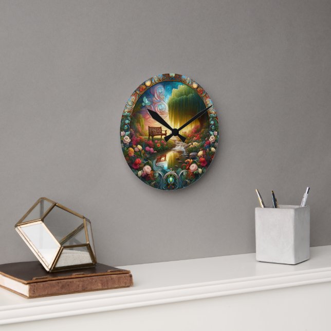 Solitudes Sanctuary A Ceramic Path to Reflection Round Clock (Office)
