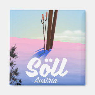 Söll, Austria Ski travel poster Magnet