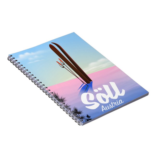 Söll, Austria Ski travel poster Notebook (Right Side)