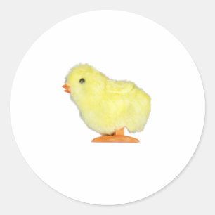 Solo Chick on Transparent Classic Round Sticker