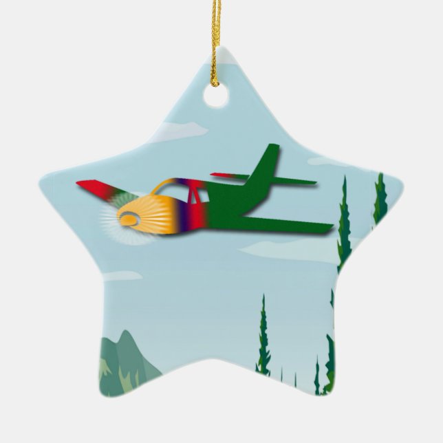 Solo Flight Ceramic Tree Decoration (Front)