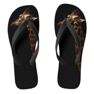 Solo Giraffe On Black, Thongs