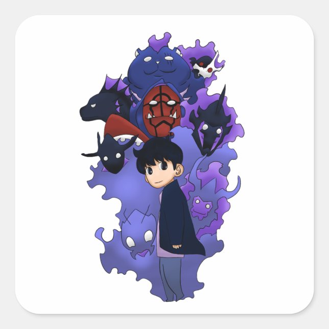 Solo leveling inspired chibi square sticker (Front)