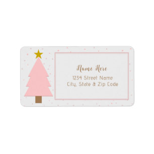 Solo Pink Christmas Tree and Golden Star Label